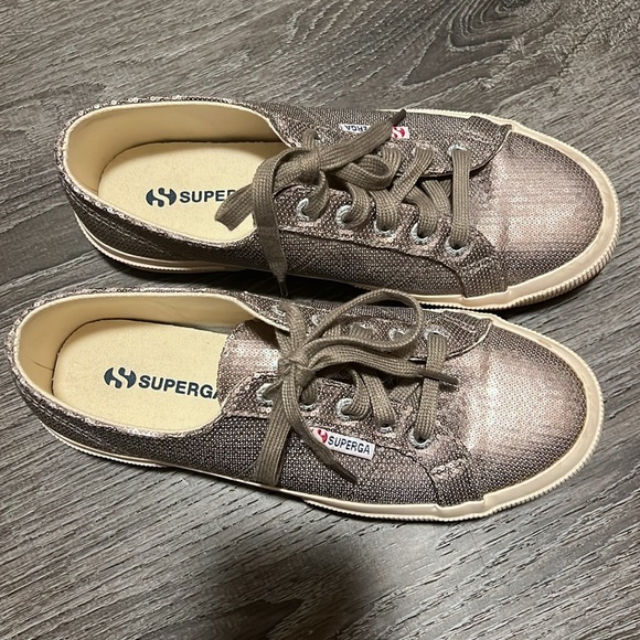 Superga metallic bronze sequin sneakers gymshoes 7.5 - Picture 3 of 7